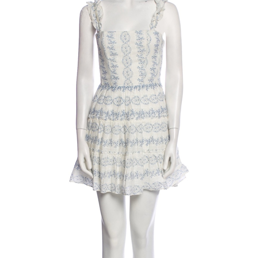 Saylor White and Blue Corset Dress